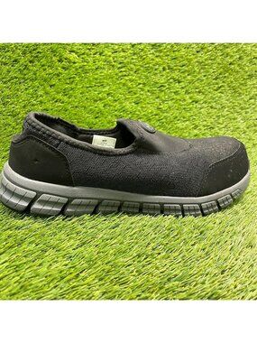 Hoss Meteorite Mens Size 10.5 Black Gray Composite Toe Safety Slip-On Shoes